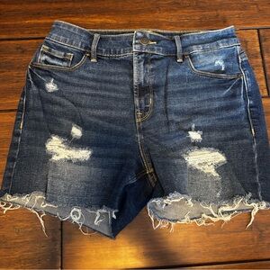 Old Navy Blue Jean Shorts with Distressing and Frayed Hem